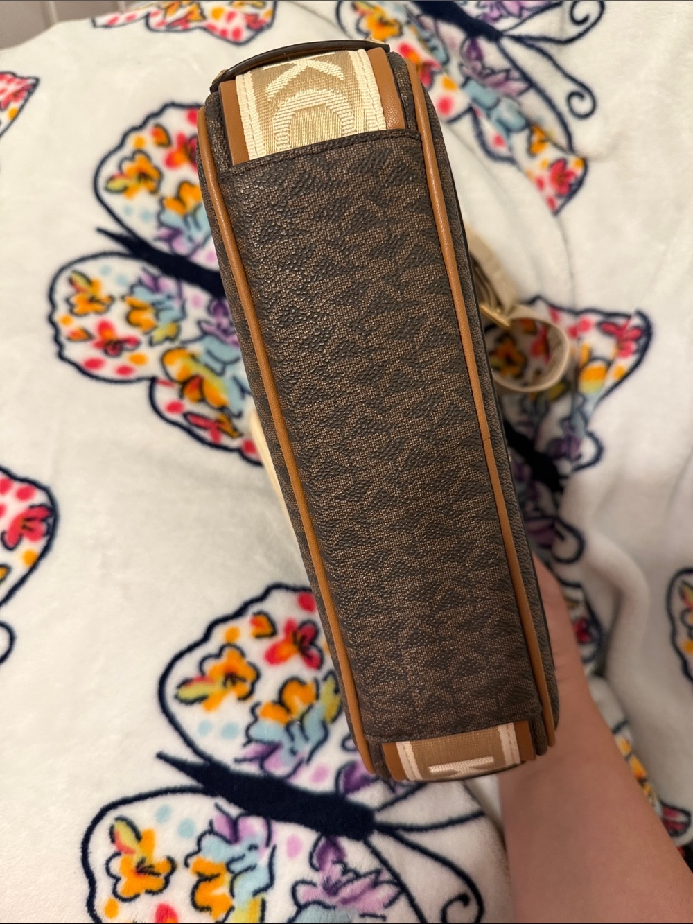 Michael Kors Brown Crossbody with Tan Pocket - Picture 3 of 4